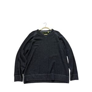 Robert Graham Pullover Long Sleeve Sweater Black Wool Cashmere Blend Mens 2XL